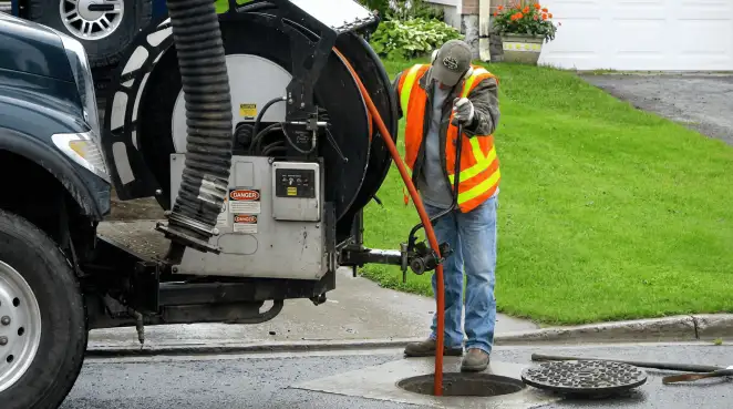Technician using specialized drainage equipment for sewer line cleaning and foundation protection in Allentown, PA